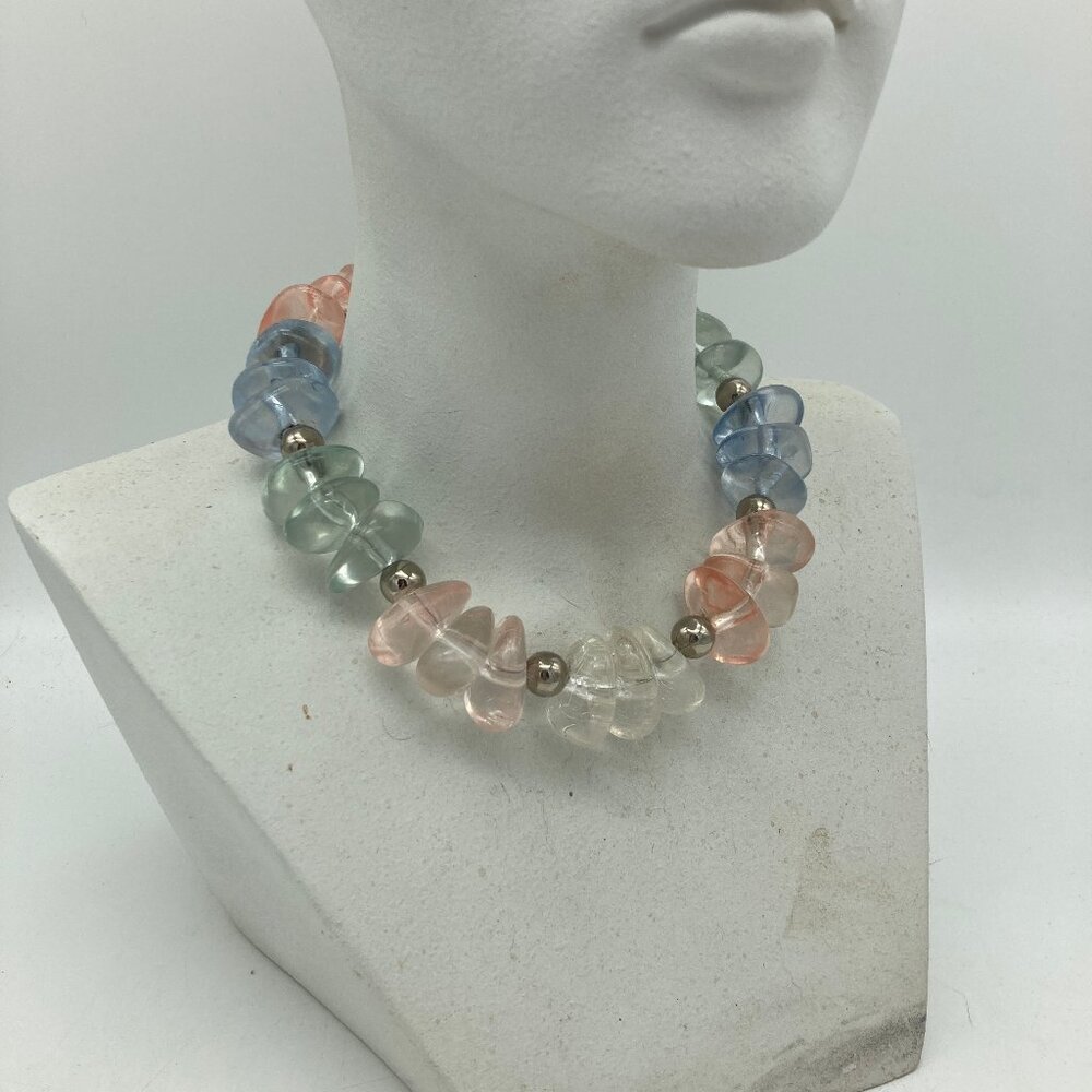 Vintage Multicolored Chunky Bubble Bead Necklace